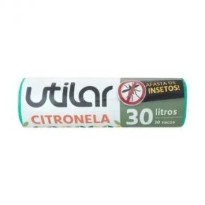 Saco de Lixo Utilar Citronela 30L