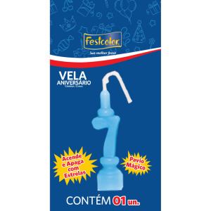 Vela De Aniversario Azul N7