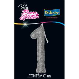 Vela De Aniversario Puro Glitter N1 Sortida