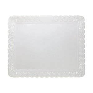 Bandeja Plastica Rendada Branca (17x31)