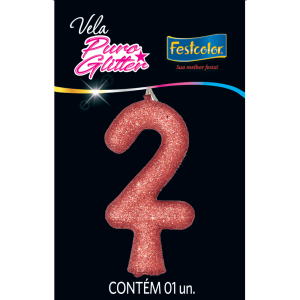 Vela De Aniversario Puro Glitter N2 Sortida