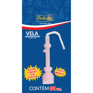 Vela De Aniversario Rosa N1