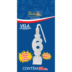 Vela De Aniversario Branca N6