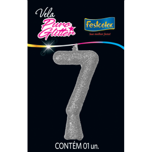 Vela De Aniversario Puro Glitter N7 Sortida