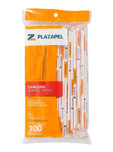 Canudo Refrigerante Branco 21cm 30x100