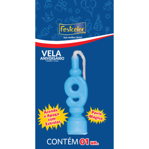 Vela De Aniversario Azul N9