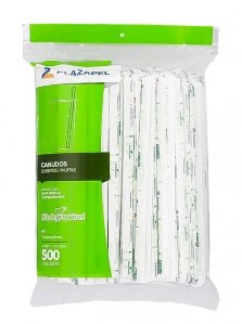 Canudo Biodegradavel 25 cm 6x500