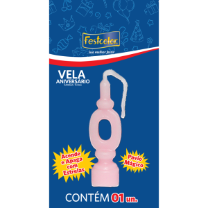 Vela De Aniversario Rosa N0